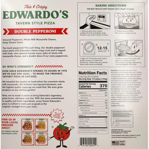 Edwardo's Tavern Style Double Pepperoni Pizza