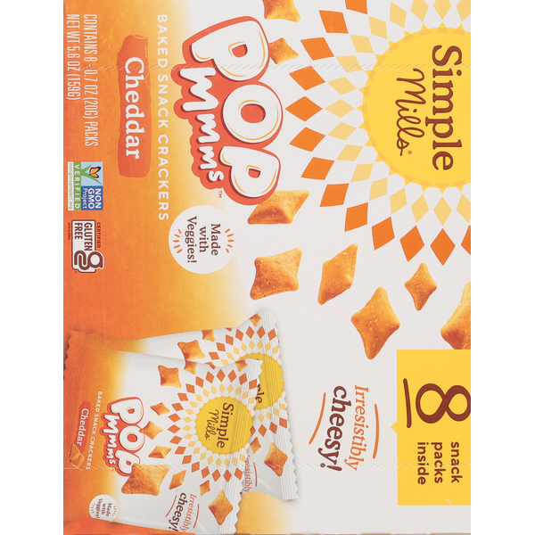Simple Mills Snack Crackers, Cheddar, Baked