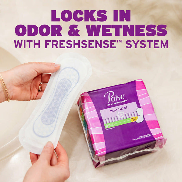 Poise Daily Incontinence Liners, 2 Drop Very Light Absorbency, Long