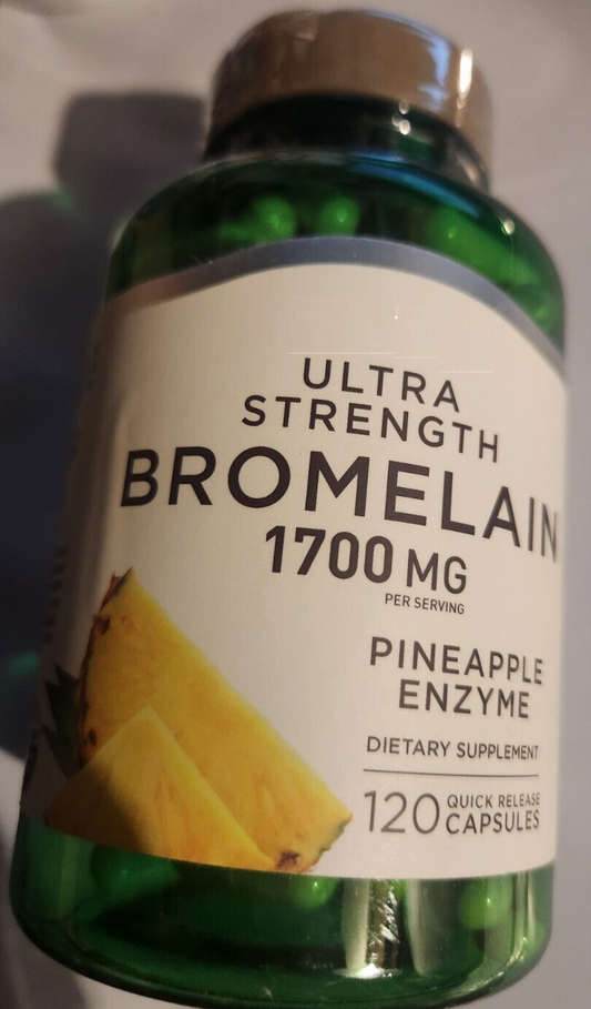 Bromelain 1700mg Pineapple enzyme 120 Caps Ultra Strength 850mg Per Cap