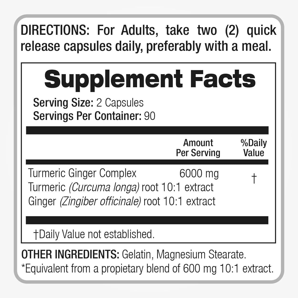 Turmeric Curcumin & Ginger 6,000mg – 180 Caps | Joint Pain, Anti-Inflammatory & Antioxidant Support