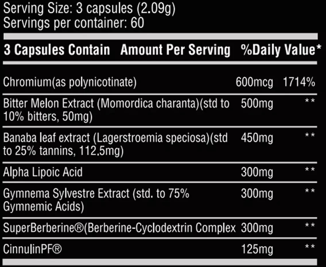 Chemix GDA Glucose Disposal Agent, Insulin Mimetic Berberine/Alpha Lipoic Acid 180 Caps R-Alpha Lipoic Acid