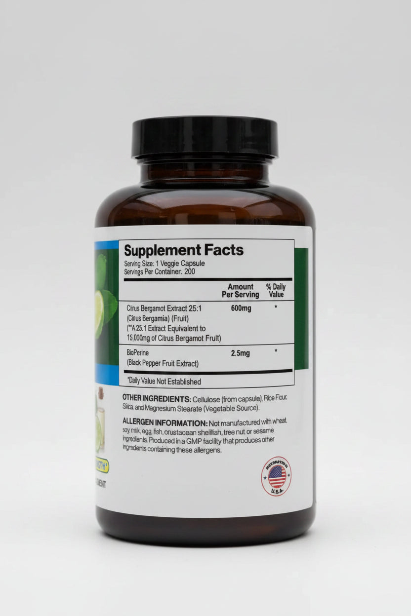 Citrus Bergamot Extract 15,000mg – 200 Caps | Maximum Strength | Vegan, Non-GMO
