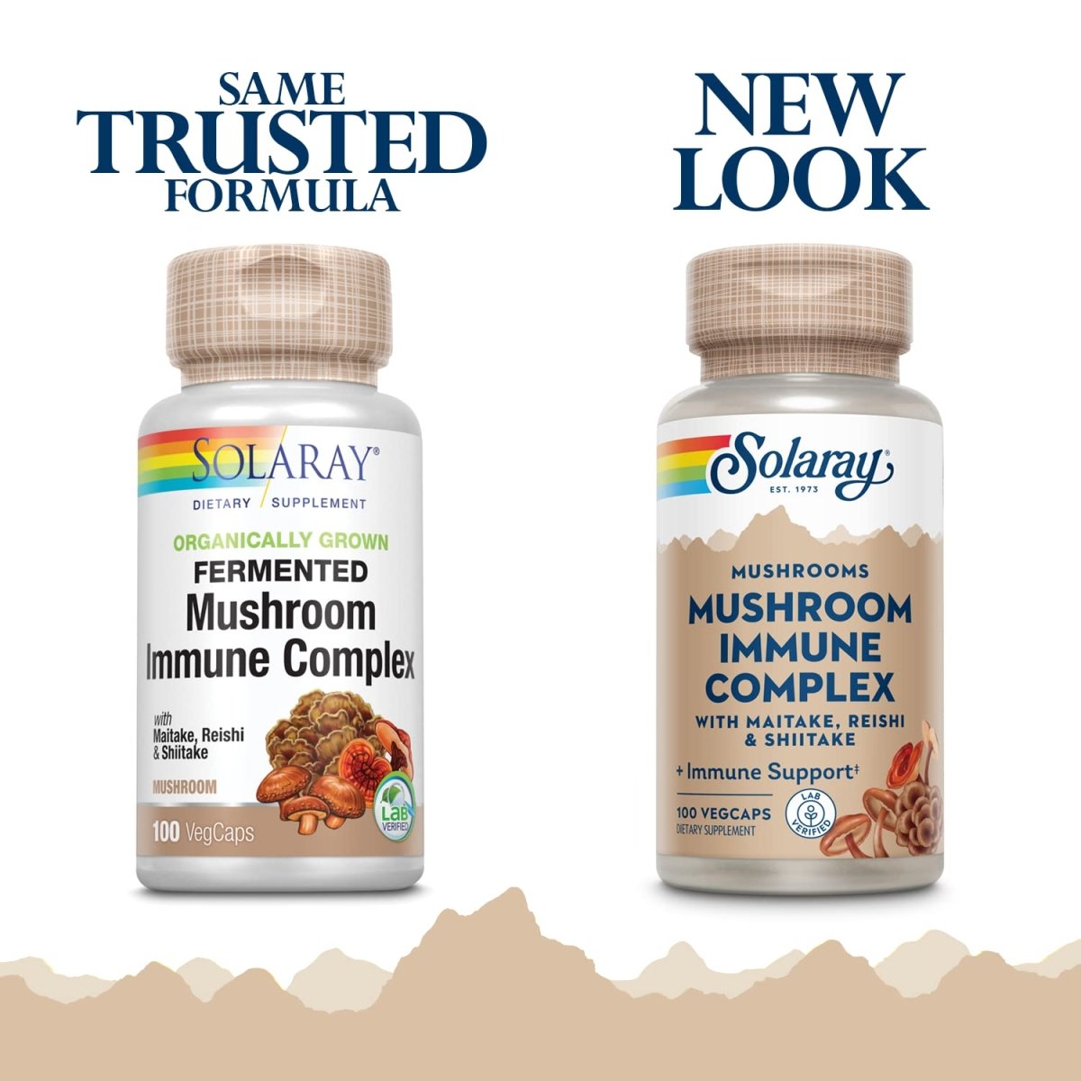 SOLARAY Fermented Mushroom Immune Complex 600 mg 100 VegCaps, 100 Serv.