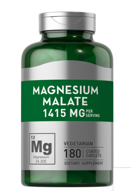 Magnesium Malate 1400mg 1415mg per serving 180 Caplets
