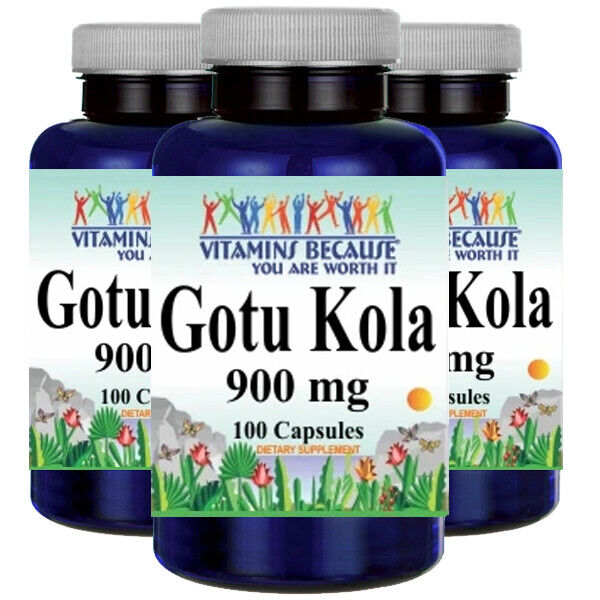 Gotu Kola 900mg 3X100 Capsules Centella Asiatica Aerial