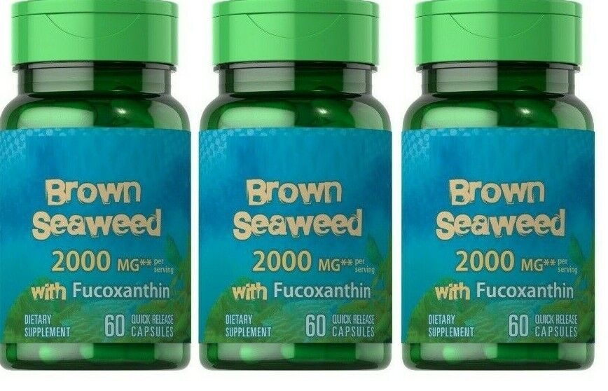 Brown Seaweed 2000mg with Fuxocanthin Plus Green Tea Extract 3X60 Caps