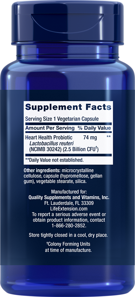 Life Extension Florassist Heart Health Probiotic Lactobacillus reuteri 60Caps