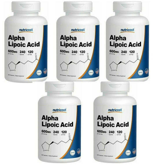 Alpha Lipoic Acid 600mg (ALA) Per Serving 5X240 Caps