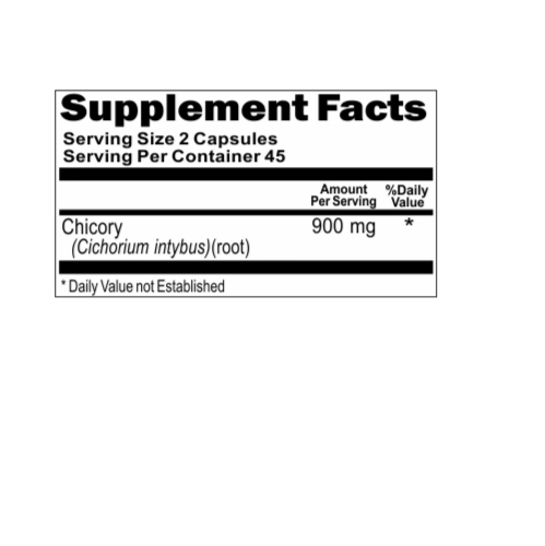 Chicory 900mg Cichorium Intybus 90 Caps