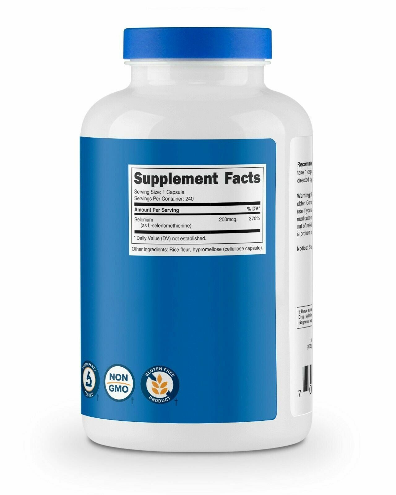 Selenium 200mcg 240 Vegetarian Capsules Non GMO/Gluten Free USA