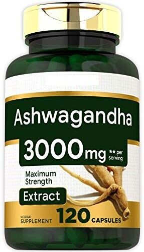 Ashwagandha 3000mg 120 Caps Maximum Strength Withania somnifera