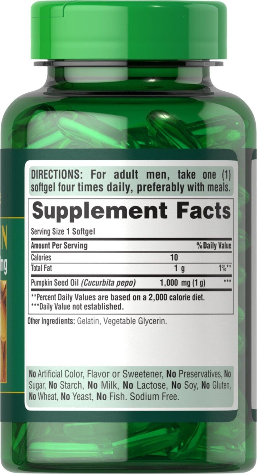 Pumpkin Seed Oil 1000mg 2X100 Softgels Prostate Health Cold Pressed