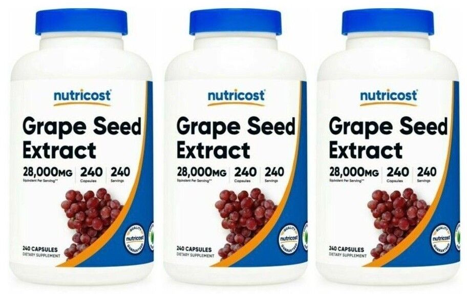 Grape Seed Extract 28,000mg 3X240Caps Non GMO/Vegeterian/Gluten Free Polyphenols