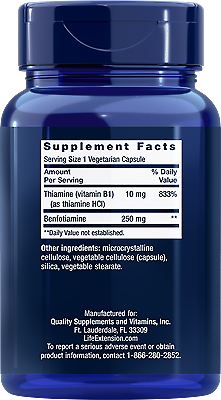 Mega Benfotiamine 250mg Life Extension 120 caps