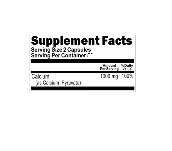 Pyruvate 1000mg 2X200caps (from Calcium) by Vitamins Because