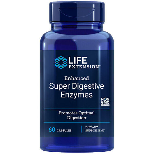 Enhanced Super Digestive Enzymes 60Caps Life Extension Protease/Amalyse
