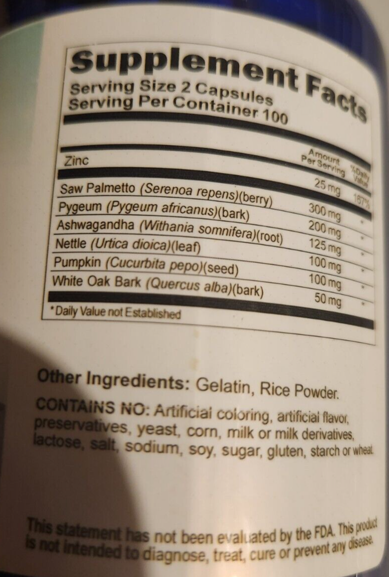 Prostate Advantage Saw Palmetto/Pygeum/Nettle/Pumpkin/Ashwagandha/Zinc 200 caps