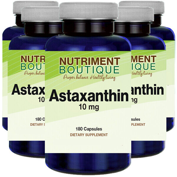 Astaxanthin 10mg 5X180 Capsules (from Haematococcus Pluvial) by Vitamins Because