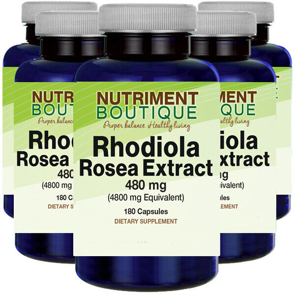 Rhodiola Rosea Root Extract High Potency 4800mg 5X180 Caps