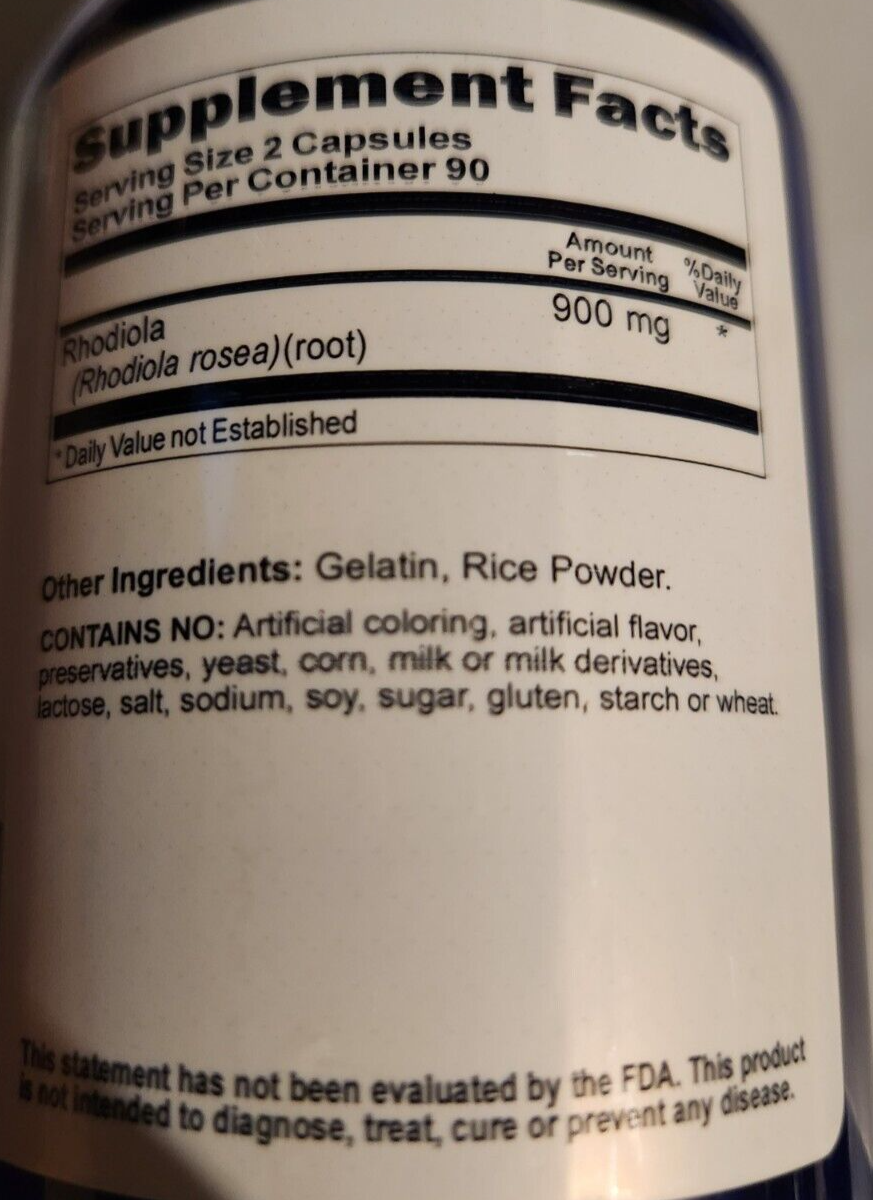 Rhodiola Extract Rosea 900 mg 180 Caps