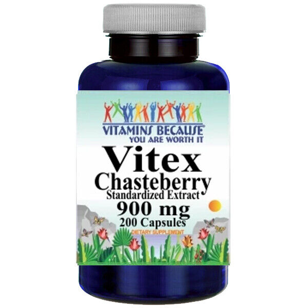 Vitex Chasteberry Extract (Agnus Castus) 900 mg 200 Caps Chaste Berry Vitamins