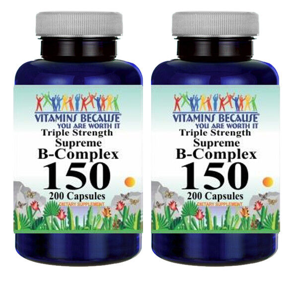 Vitamin B - 150 Complex Supreme Triple Strength 2X200 Caps Inositol/Choline