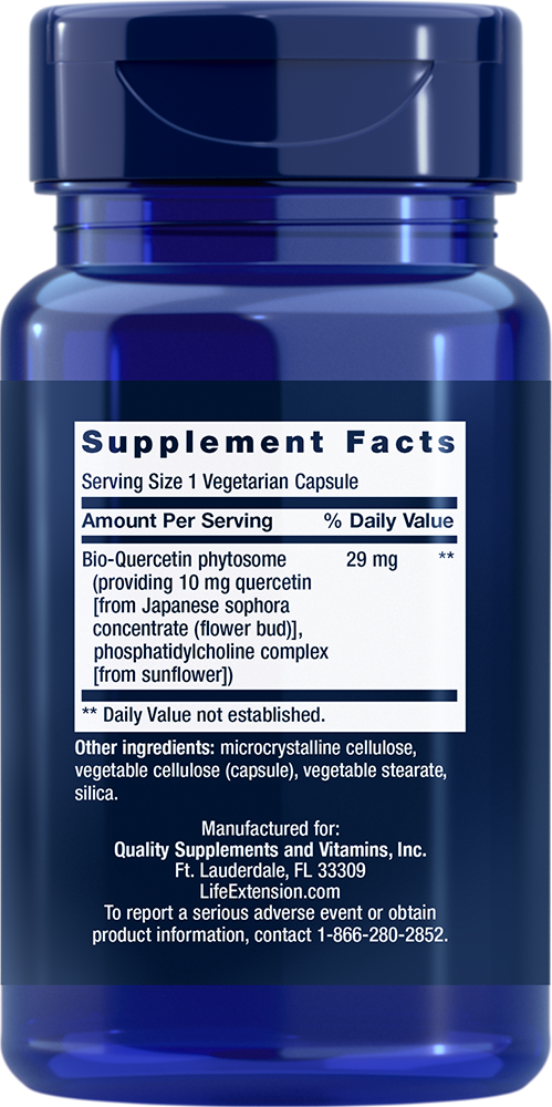 Life Extension Bio-Quercetin Phytosome 10mg | 3x30 Capsules (90 Total) | Equivalent to 500mg Standard Quercetin
