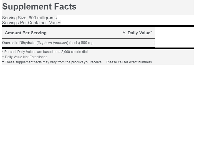 Quercetin 1000mg Bulk 50 servings 50 gram Bag 500mg 100 Servings