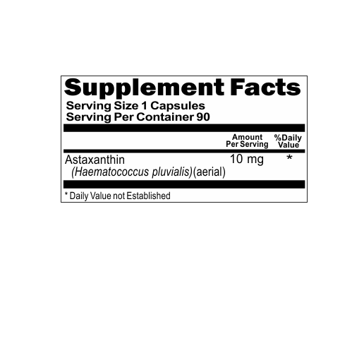 Astaxanthin 10mg 3X180 Capsules (from Haematococcus Pluvialis) by VB