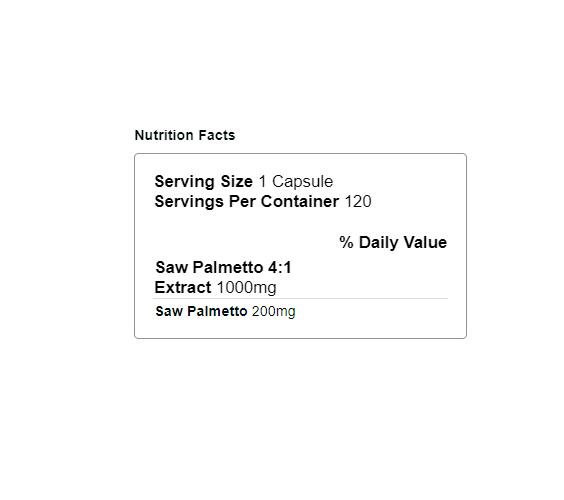 Saw Palmetto 1200mg 120 Caps