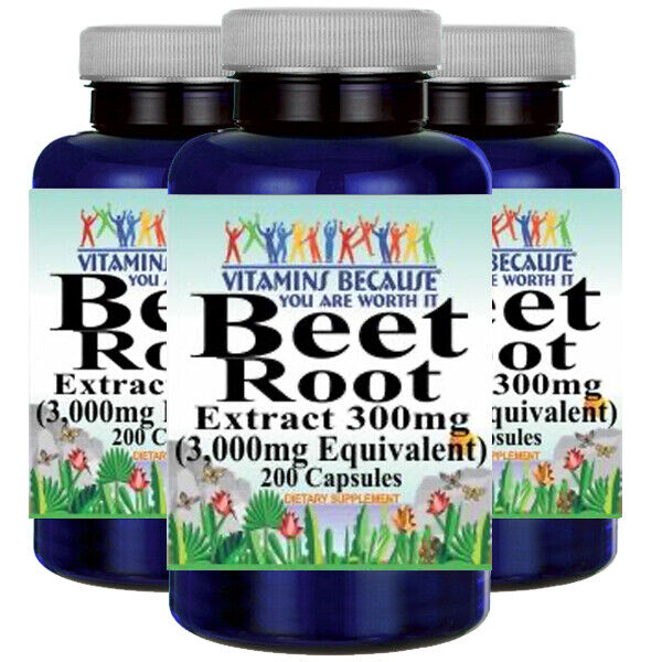Beet Root Extract 3000mg 3X200 caps Beta vulgaria