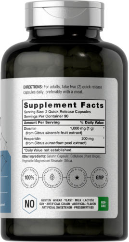 Hesperidin Diosmin 1200mg 180 Caps Non-GMO/No Gluten/No Preservatives