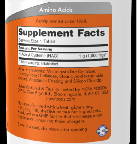 NOW Foods NAC 1000mg 120 Tabs Kosher Non-GMO N-Acetyl Cysteine