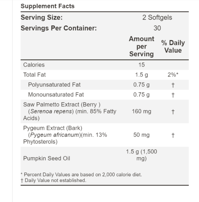 NOW Foods Pygeum & Saw Palmetto 60gels Pumpkin Seed Oil 1500mg Kosher Non GMO