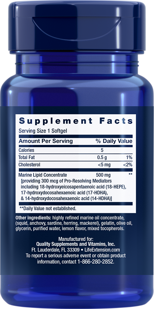 Life Extension Pro-Resolving Mediators 3X30gels hydroxydocosahexaenoic acid