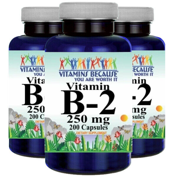 Vitamin B-2 250mg 3X200 Caps Riboflavin