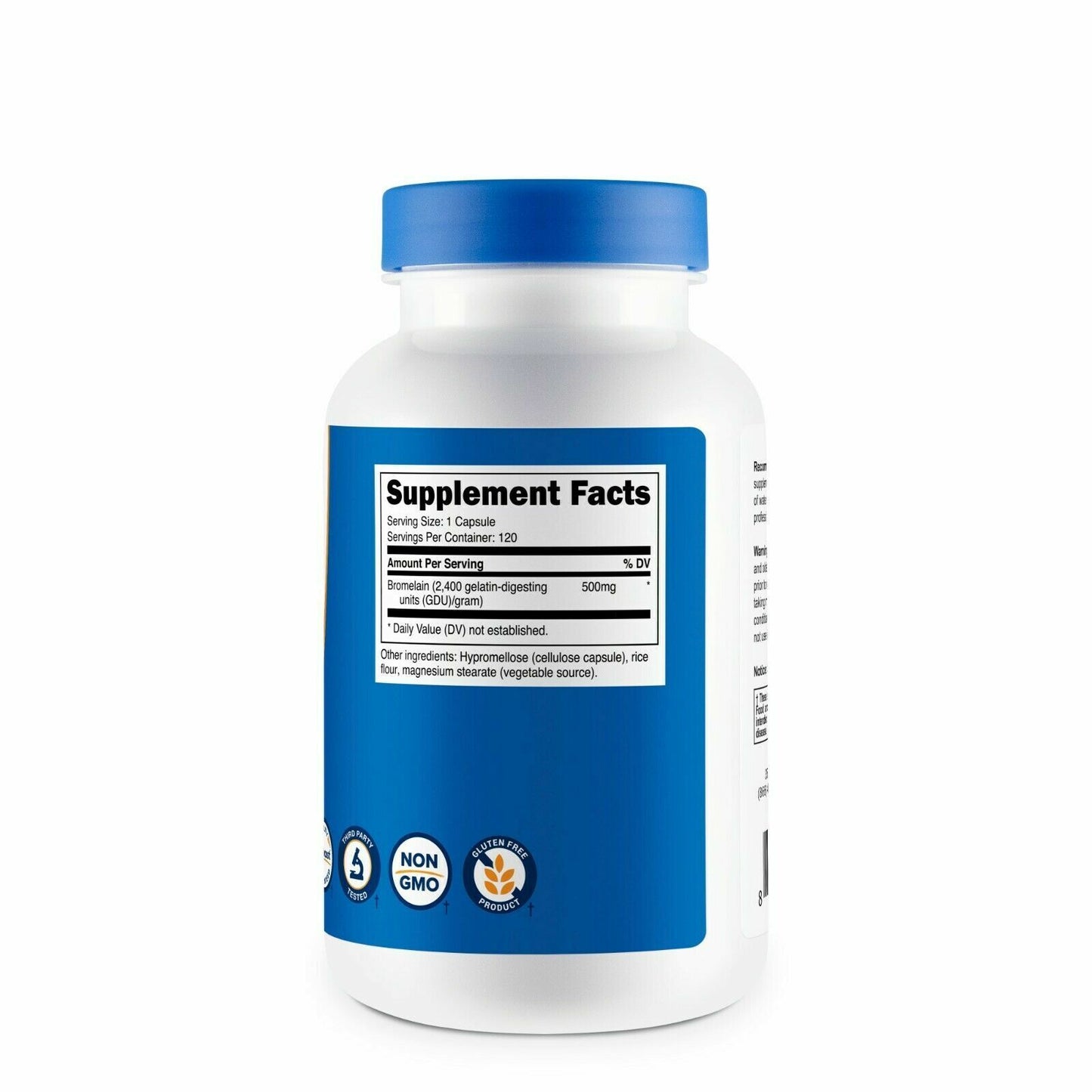 Bromelain 500mg 2400GDU 120 Vegetarian Caps NON GMO Nutricost Gluten Free