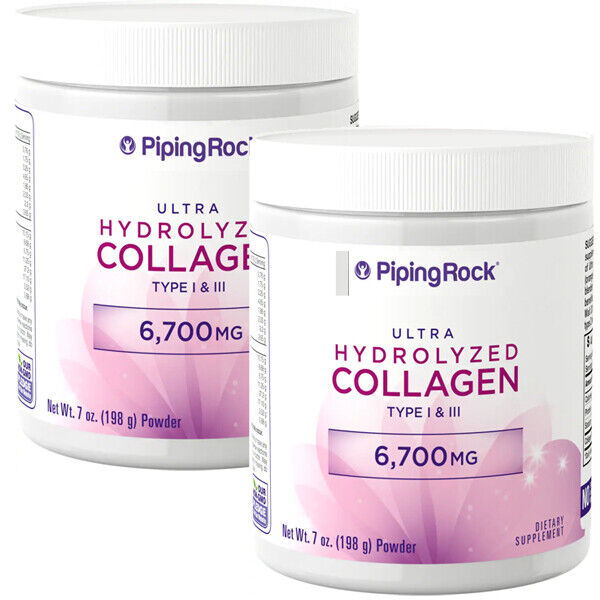Ultra Hydrolyzed Collagen Powder Type I & III, 6700mg 2X7 oz (198 g)