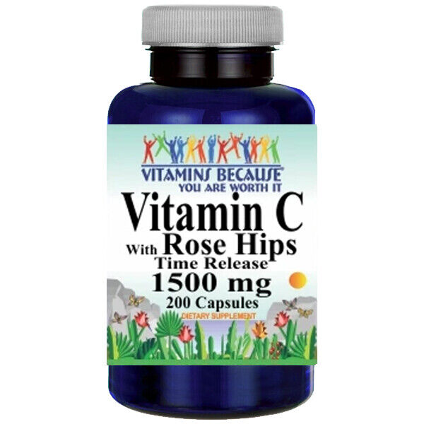 Vitamin C-1500mg with Rose Hips Time Release 200 Caps