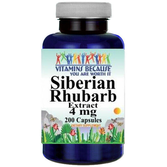 Siberian Rhubarb Extract 4mg (Rheum rhaponticum) 200 Caps Vitamins Because