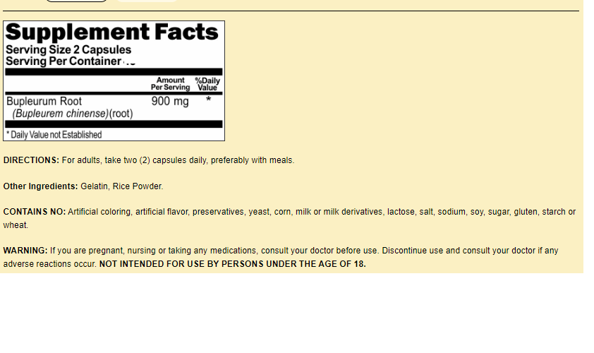 Bupleurum Root 900mg 3X180 Caps