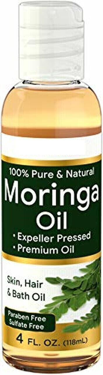 Moringa Oil 4oz Organic Hydration for Hair, Skin, & Face 100% Pure Cold Pressed