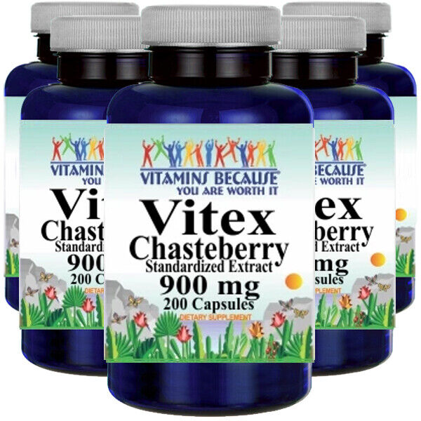 Vitex Chasteberry Extract (Agnus Castus) 900 mg 5X200 Caps Chaste Berry Vitamins