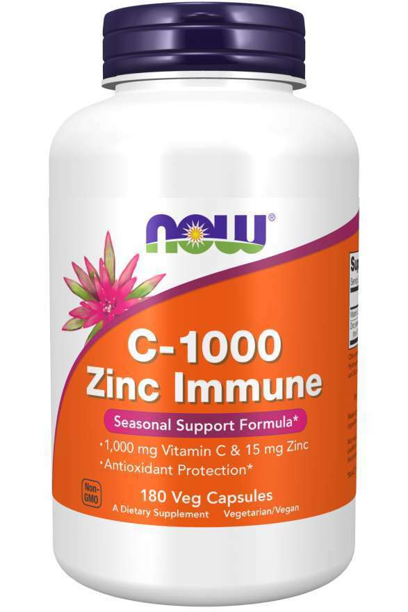 Now Foods C-1000 Zinc Immune Seasonal Support Formula 180 Caps