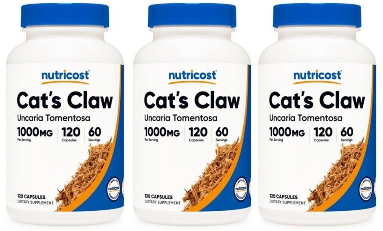 Cat's Claw Capsules 1000mg, 3X120 Capsules Non-GMO/Gluten Free/Vegeterian