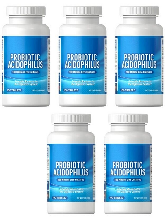 Puritan's Pride Premium Probiotic Acidophilus-5X100 Capsules or Tablets