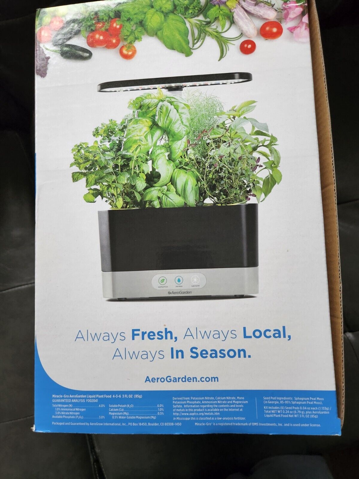 AeroGarden Harvest Indoor Garden 6 Pod System + Seeds - NEW