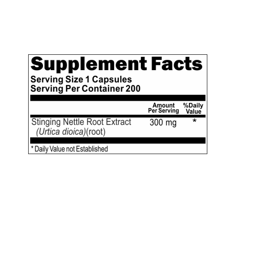 Stinging Nettle Root 300mg Standardized Extract 200 Caps Urtica Dioica by VB