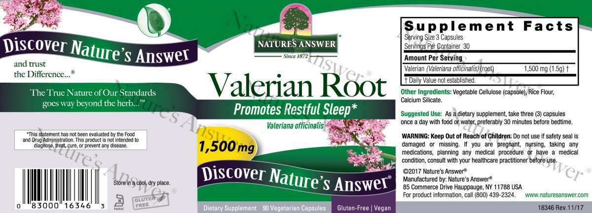 Valerian Root 1500mg 90Caps Nature's Answer